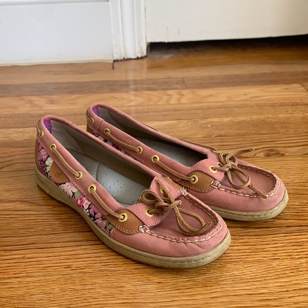 Sperry Angelfish Pink Floral Boat Shoes
